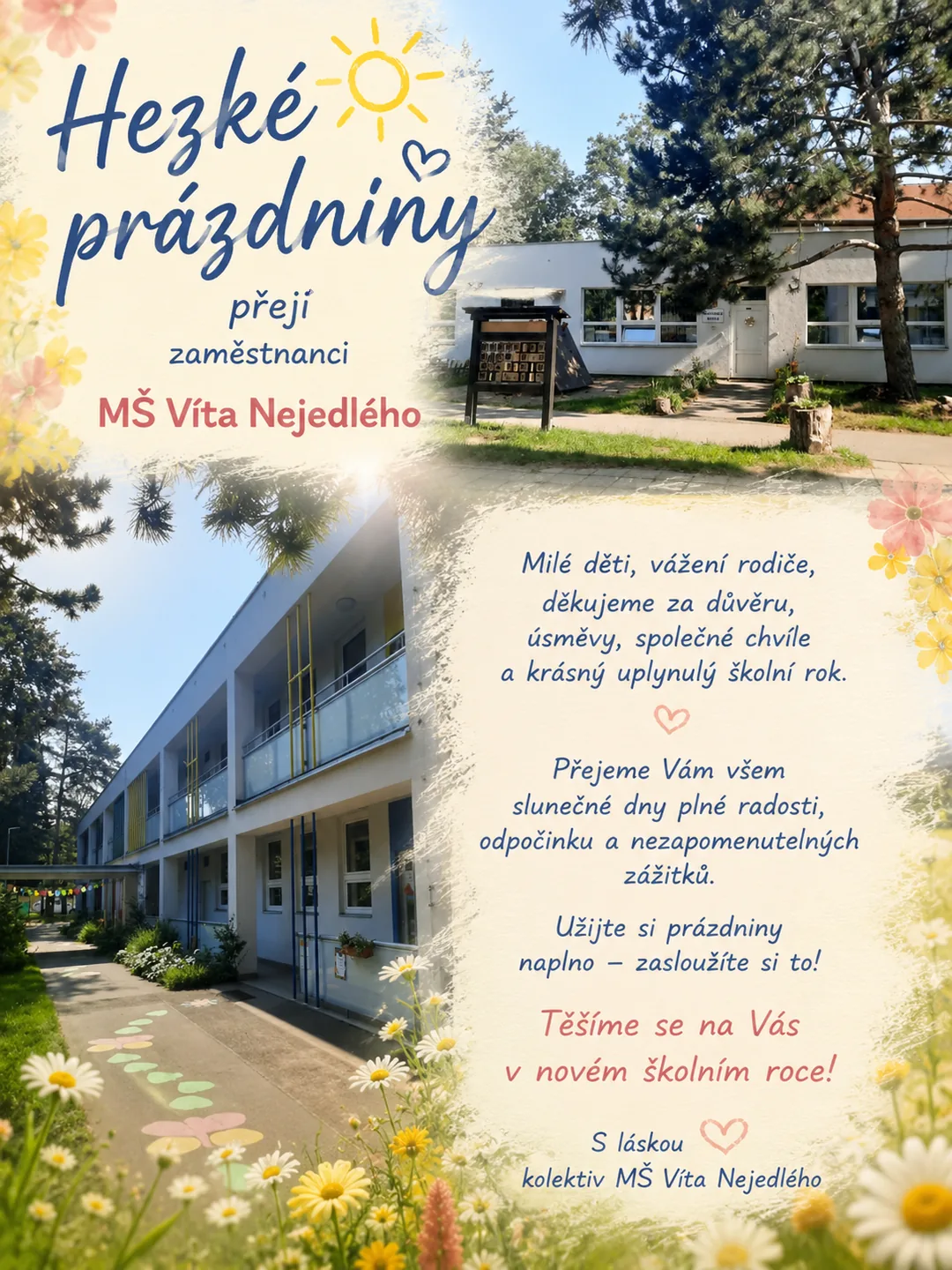 Přání k prázdninám od mateřské školy